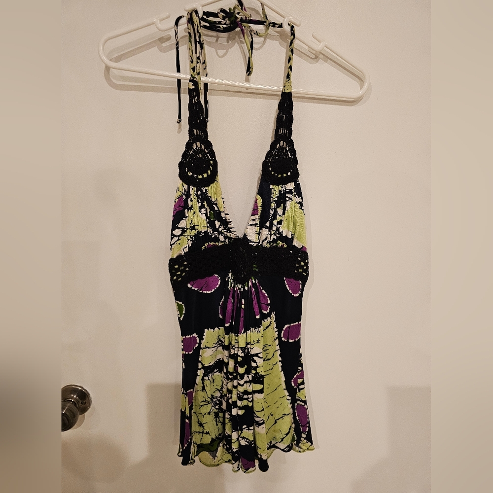 💕Summer Sky halter multi design  top Small